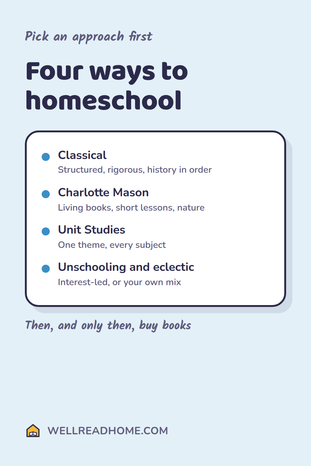 The four homeschool approaches, explained simply